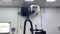 Spring Drived Vehicle Exhaust Extracting Hose Reel Fixed On Wall With Dual Pipes 1.5kw
