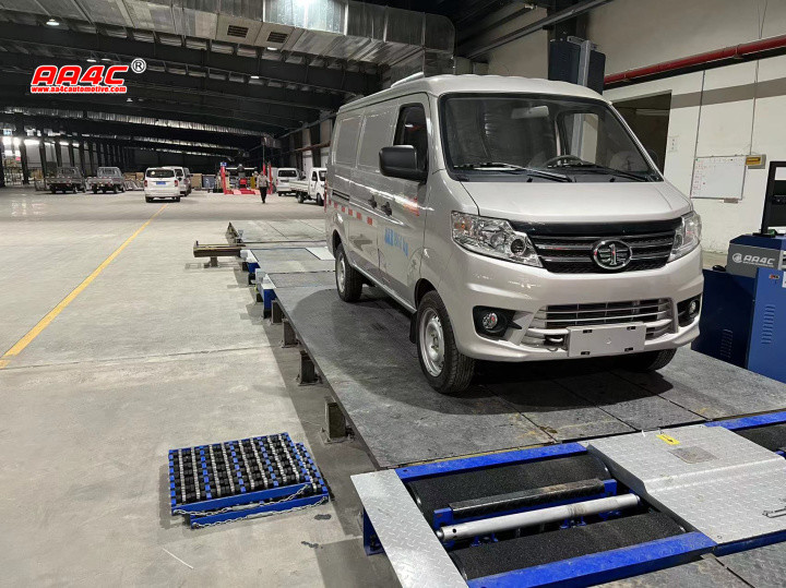 ultimo caso aziendale circa AA4C attrezzature di controllo del veicolo centro di diagnostica del veicolo tester dei freni a rulli del veicolo linea di prova del veicolo corsia di prova del veicolo installata a Macao